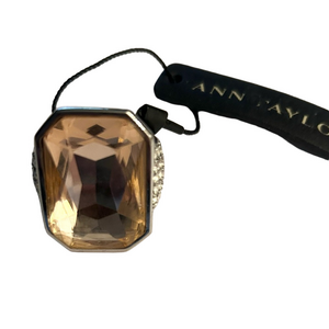 Ann Taylor Pale Champagne Rectangular Crystal Ring Size 8